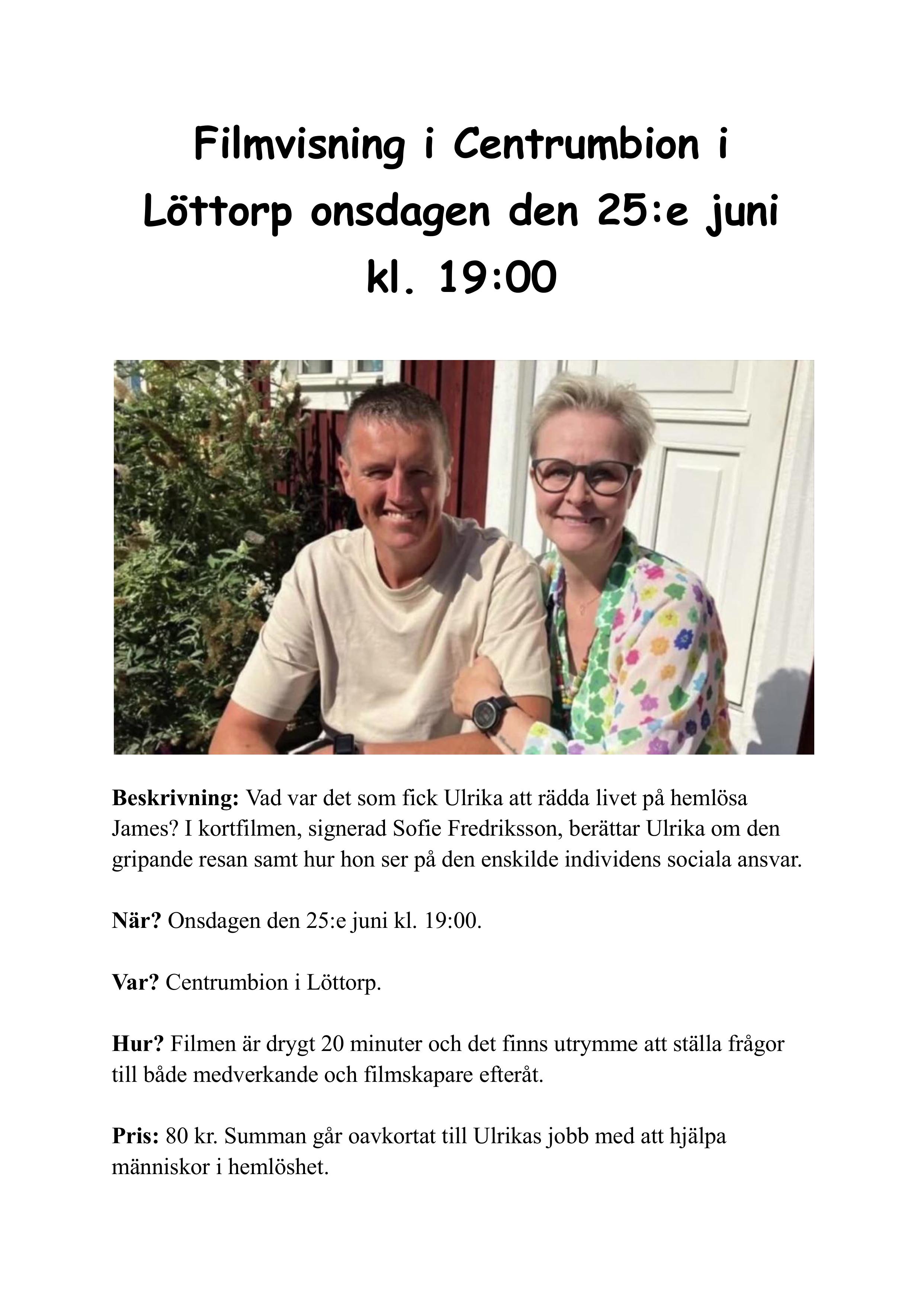 Affisch: James och Ulrika (kortfilm)